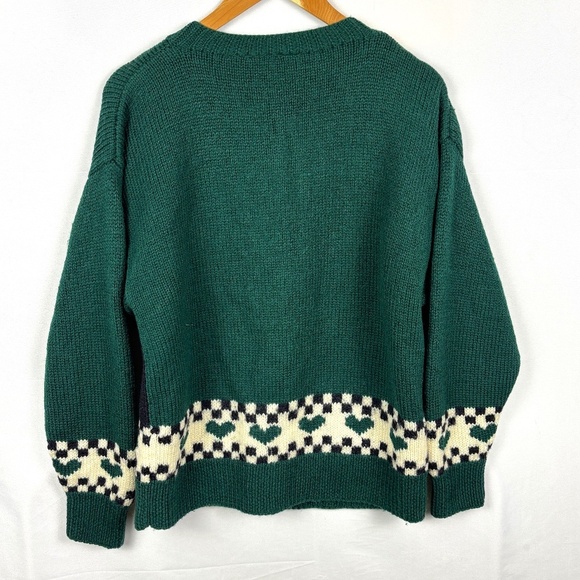 Vtg NORDSTROM Point Of View 100% Wool Embroidery Cardigan Sweater Sz S Holidays - Picture 6 of 12